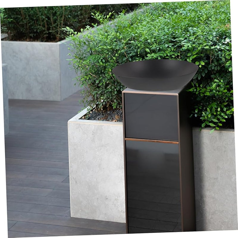 Black Metal Ashtray Wear Resistant Easy to Clean Cigarette Butt Holder for Hotel Lobby - Image 2